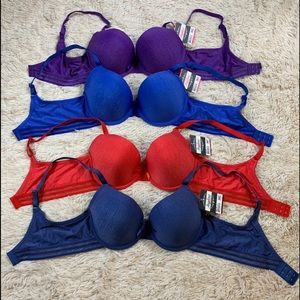 Angelina 4 lot NWT Bras 36C Padded Lift Underwire